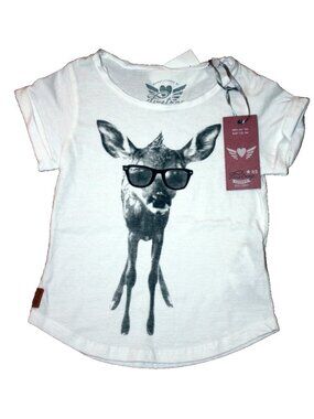 FIRETRAP London Girls Tee Deer Sunglasses Print Off White ( 4-5 yrs )